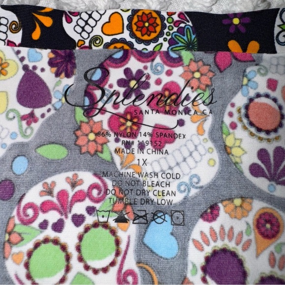 Splendies Sugar Skull Thong 1X | Día de los Muertos Print | NWT - Picture 4 of 5